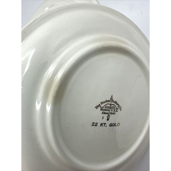 Harker Pottery Co 22kt Gold/Green Antique Cars Dessert Set 3 Pieces SEE DESCRIPT - Picture 9 of 10